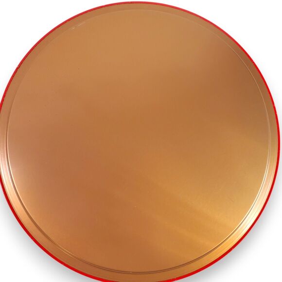 Vintage Set of 3 Christmas Tin Trays Atlantic Can Co Style Round Serving MCM - Picture 7 of 16